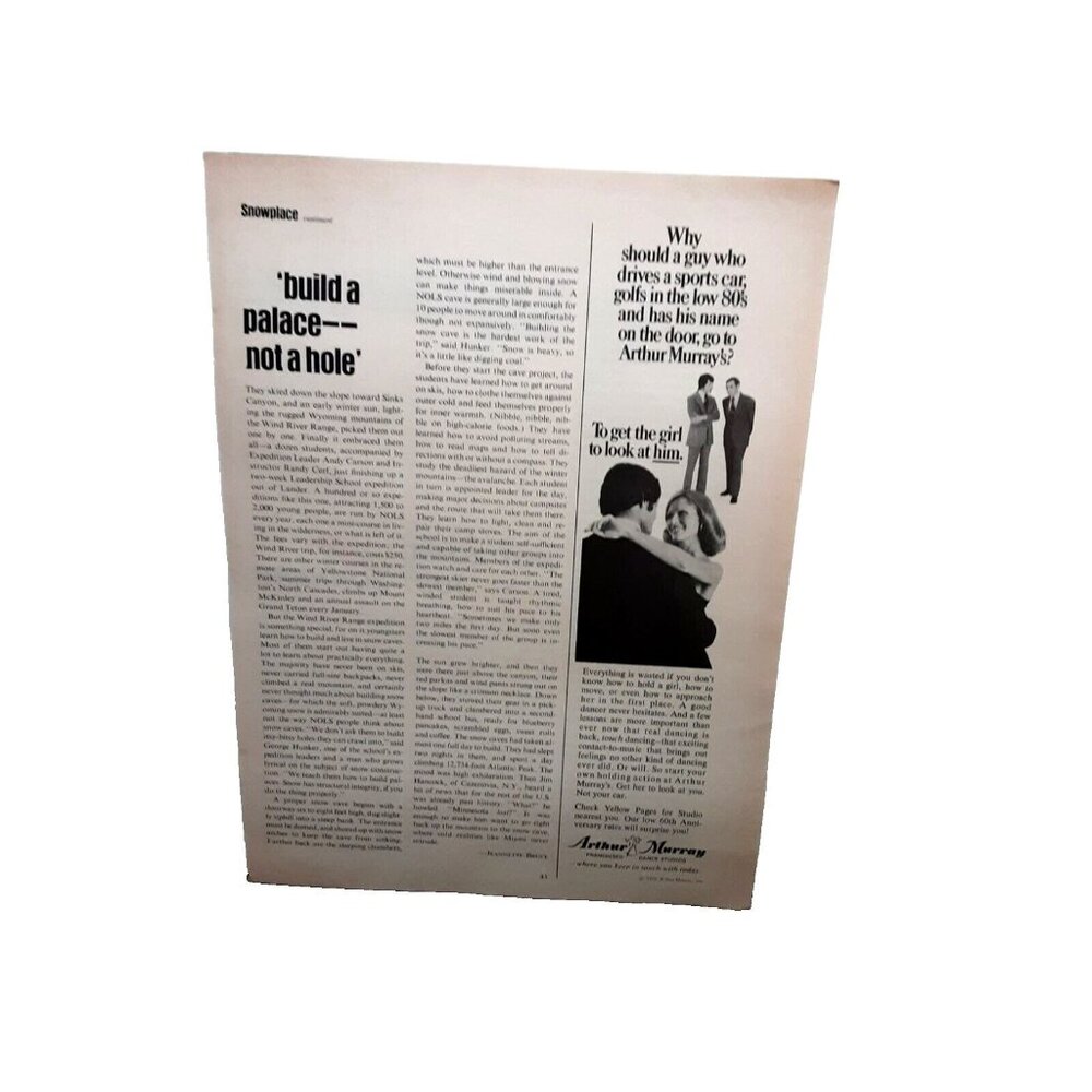 1974 Arthur Murray Dance Studio Original Print Ad 70s